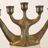 Brass brutalist candlestick from Horst Dalbeck