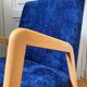 Scandinavian blue velvet armchair