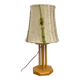 Wooden lamp with a wool shade