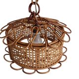 Handcrafted Bamboo and Rattan Pendant Lamp, Spanish Modernist, 1960s