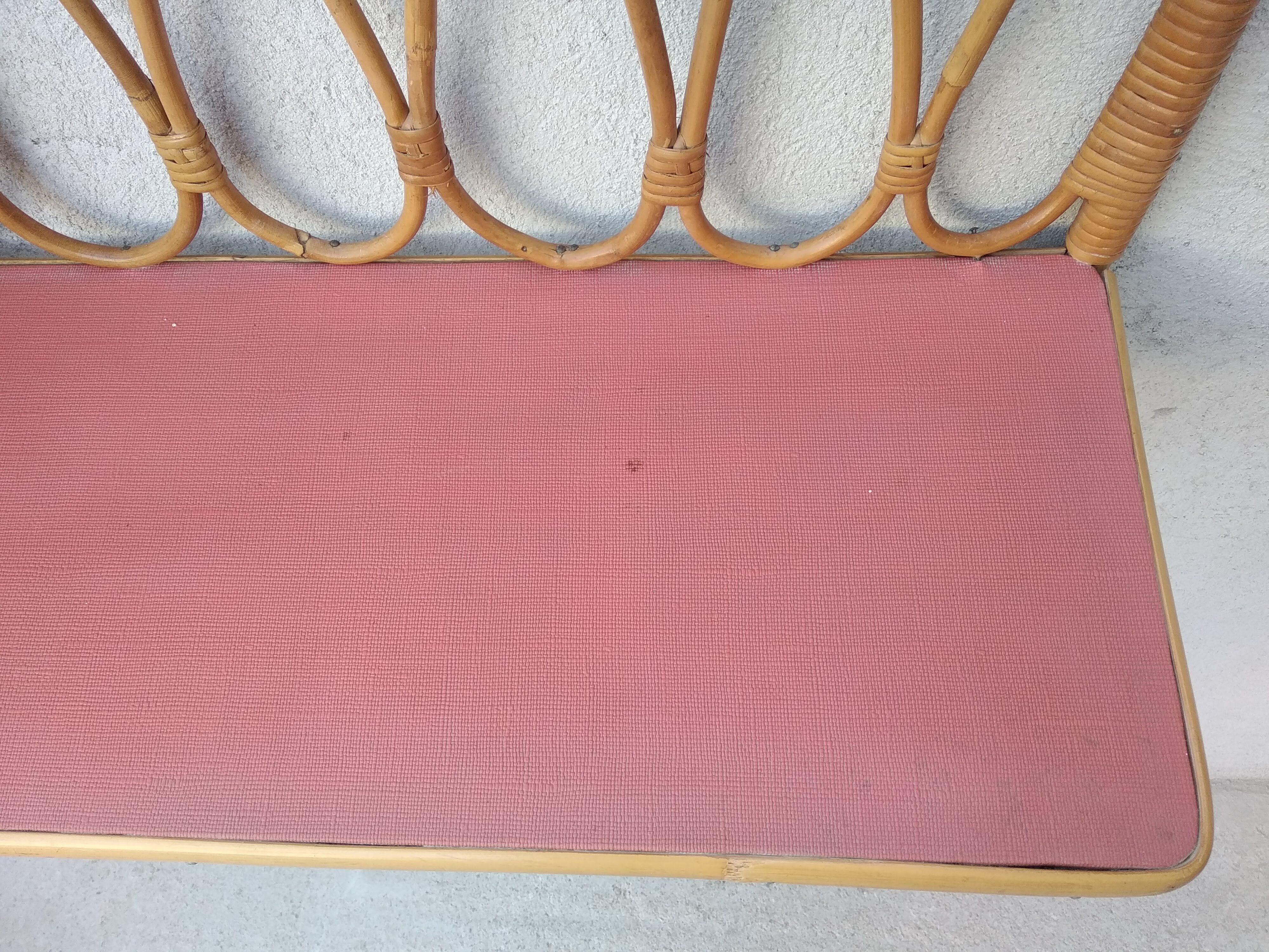 Vintage rattan wall shelf 60s