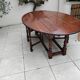 Antique large Gateleg table from the 16th century, oak with marquetry of a rose of the winds.