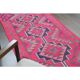 1970s Vintage Turkish Hand-Knotted Wool Cotton Pink Runner Rug 91x312
