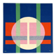 Tapisserie murale Bauhaus par Herbert Bayer pour NGM, Allemagne, 1988. Titre de l'œuvre : "Cercle blanc sur structure".