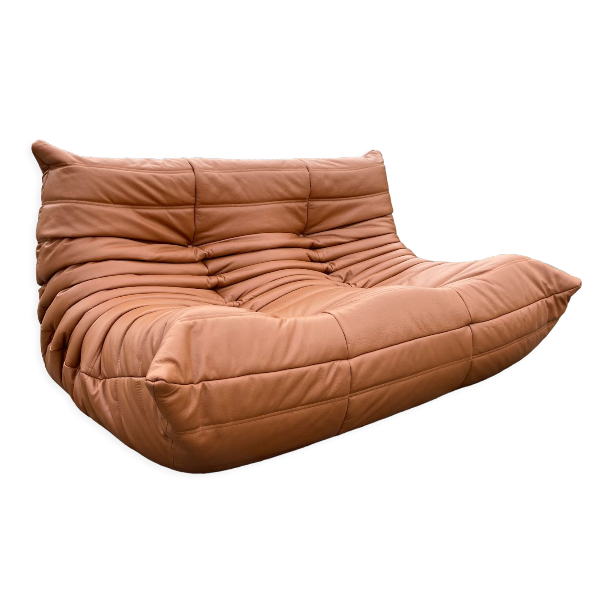 Ligne Roset Togo 2seater, Cognac Leather