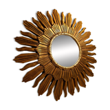 Vintage golden sunburst mirror, 1960s