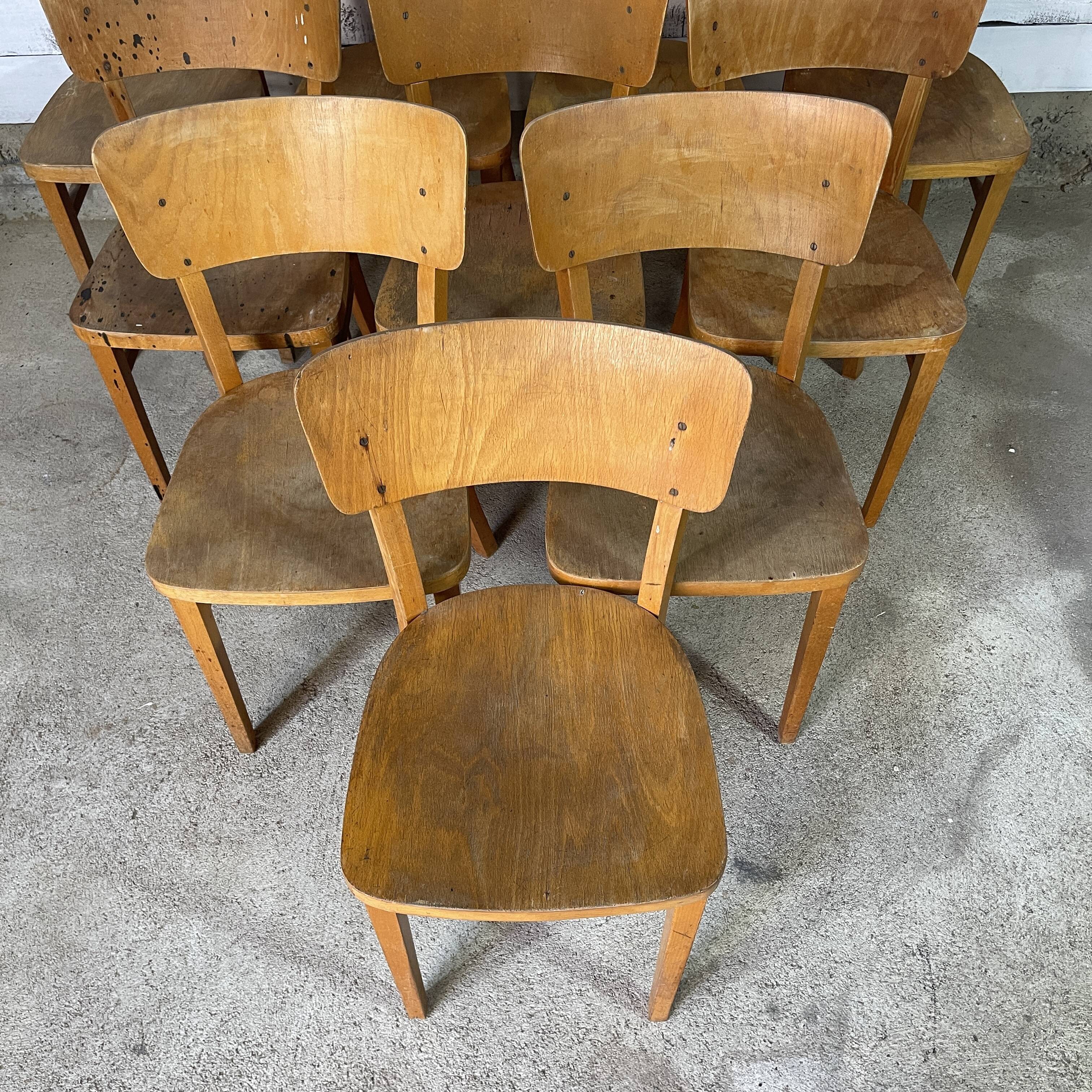 Set of 10 bistro chairs bar thonet year 60