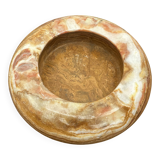 Vintage Orange Marble Ashtray Diameter 12 cm
