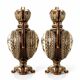 Paire de vases balustres en majolique de 1885 signés Gerbing & Stephan