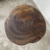 50s tripod oak stool
