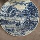 Set of 6 vintage blue Castellania deep plates.