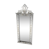 Venetian mirror with floral decoration pediment