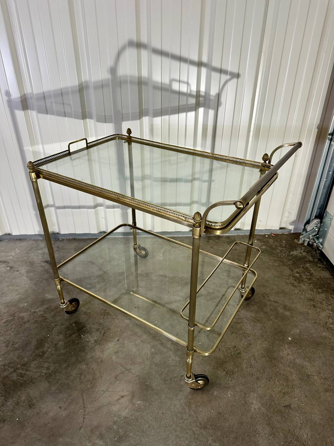 1970s gold rolling serving table