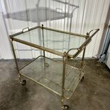 1970s gold rolling serving table