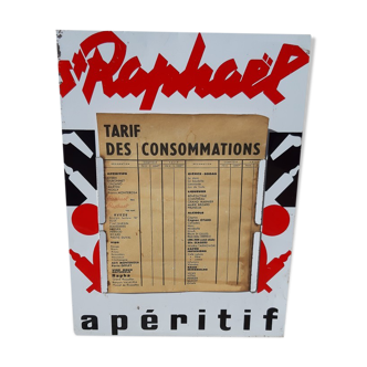 Advertising Plate in Painted Sheet Metal Menu Coffee Bar Sign Advertising Vintage French