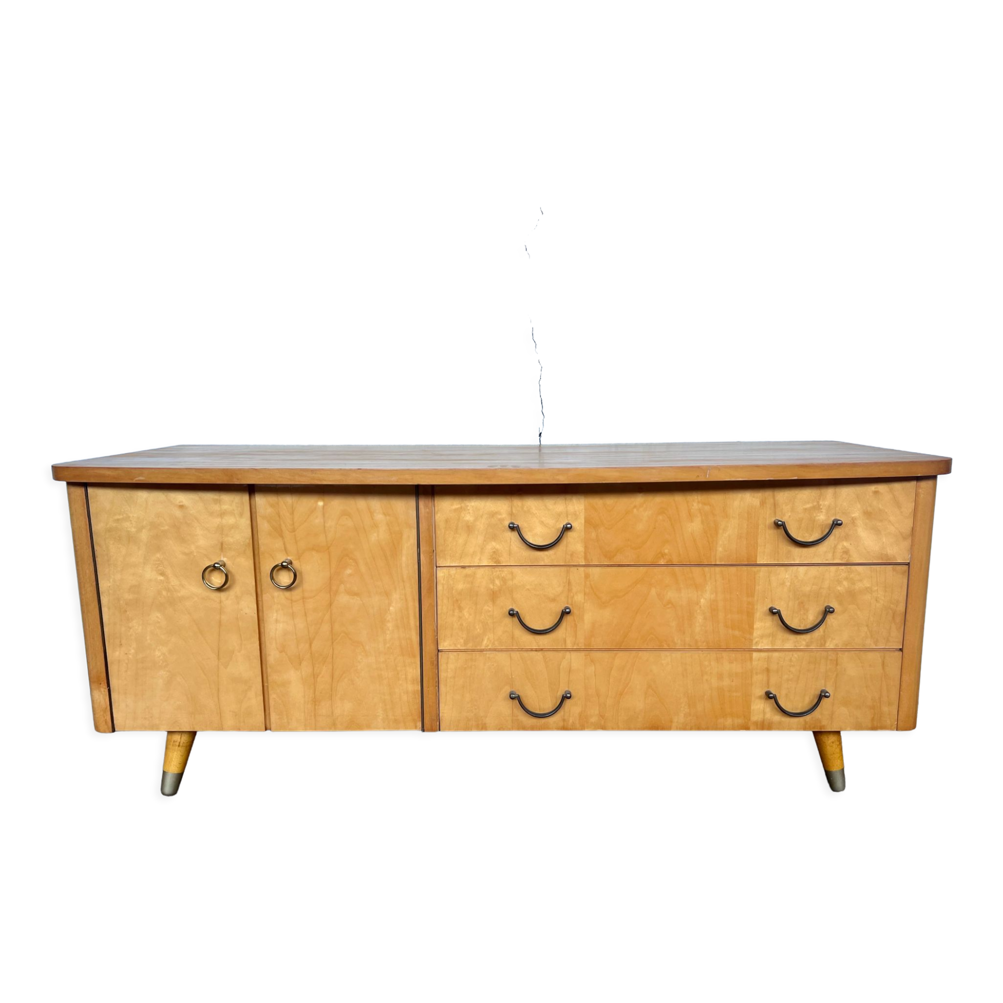 Enfilade bois clair pieds compas
