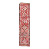 Tapis couloir vintage turc moderne du milieu du siècle, 83x337 cm