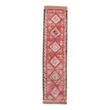 Modern Mid Century Turkish Vintage Runner Rug, 83x337 Cm