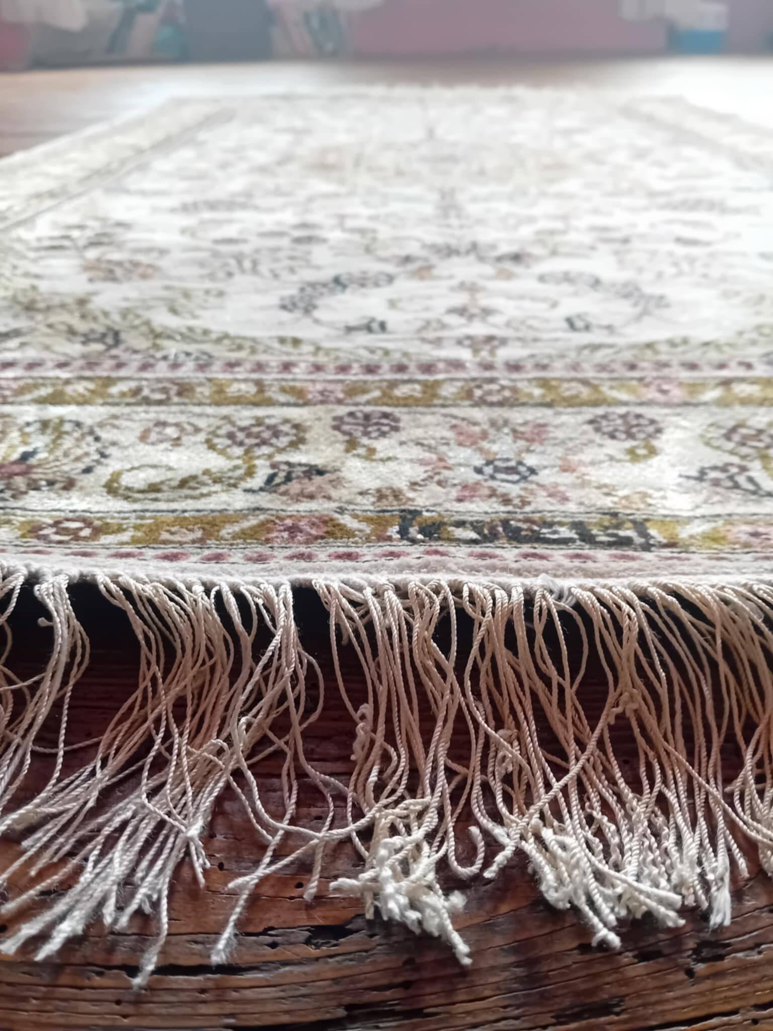 Handmade silk cashmere rug 151x92cm