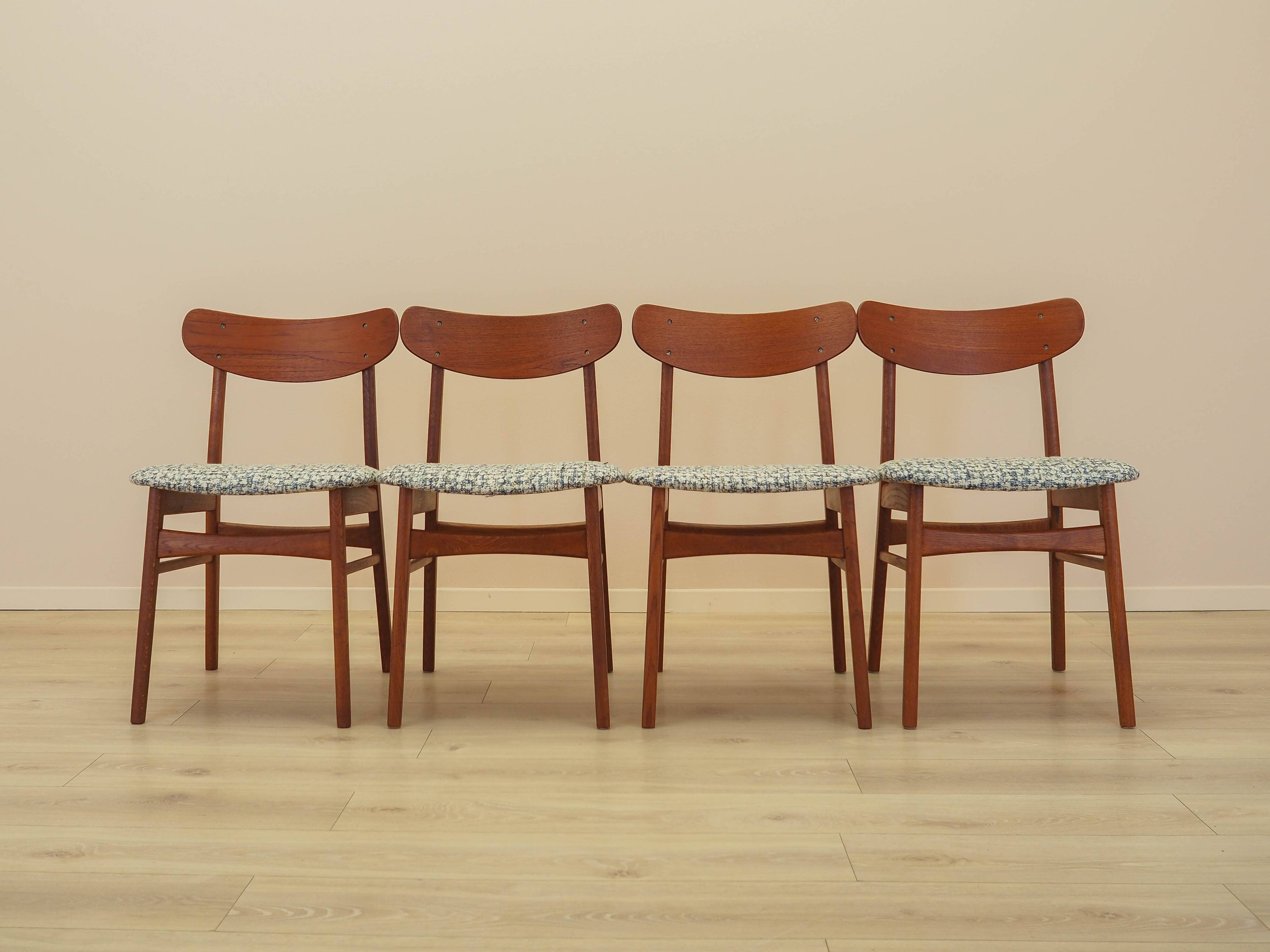 Set of four teak chairs, Danish design, 1970s, made in Denmark