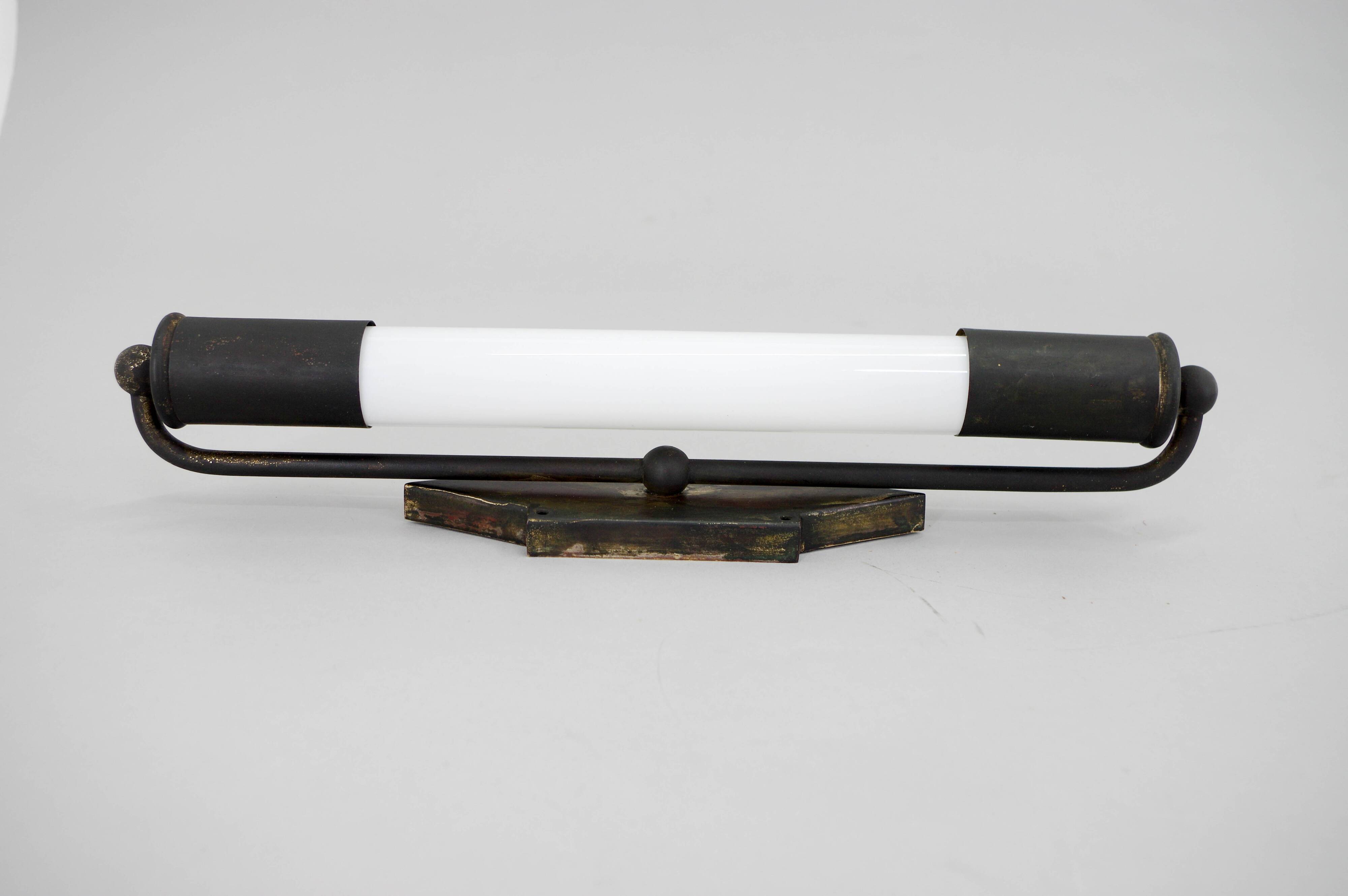 Rare Art Deco Brass Wall Light, 1920s