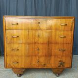 Art Deco walnut chest of drawers
