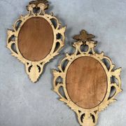 2 miroirs anciens – bois et feuille d'or