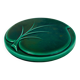 Leaf relief trivet or wall decoration in green varnished ceramic