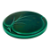 Leaf relief trivet or wall decoration in green varnished ceramic