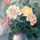 Old Painting "Still Life with Roses" – 1950