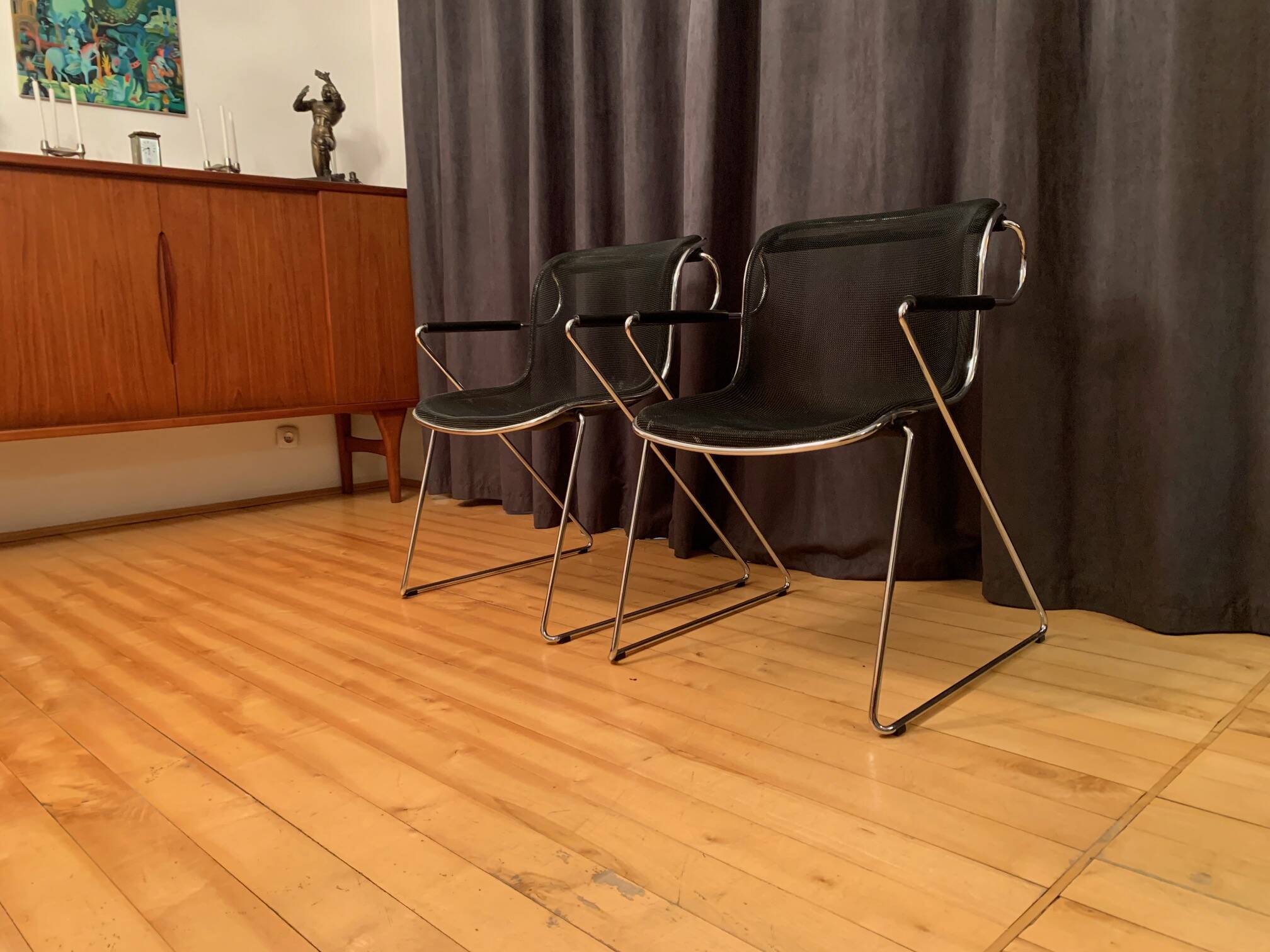 A pair of Penelope chairs by Charles Pollock, Castelli, Italy, 1980s