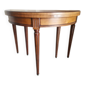 Table console demi-lune extensible de style Louis XVI – Merisier
