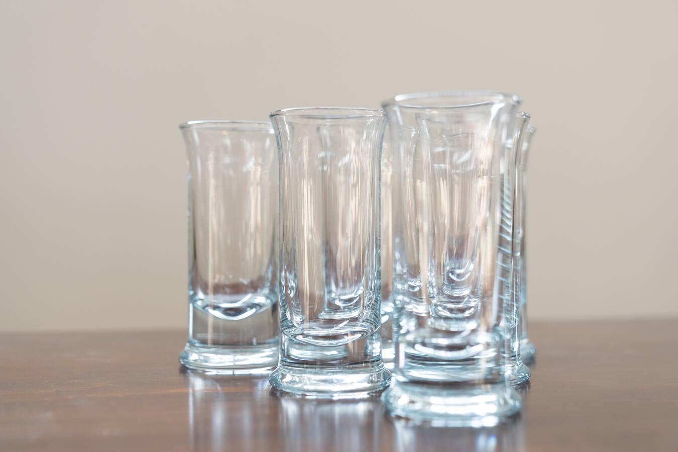 Large crystal liquor glasses, set of 6, 1970