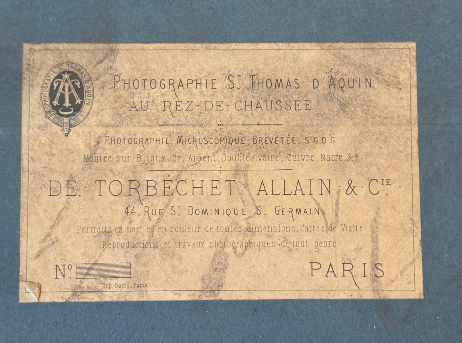 Old photograph, signed, circa 1860