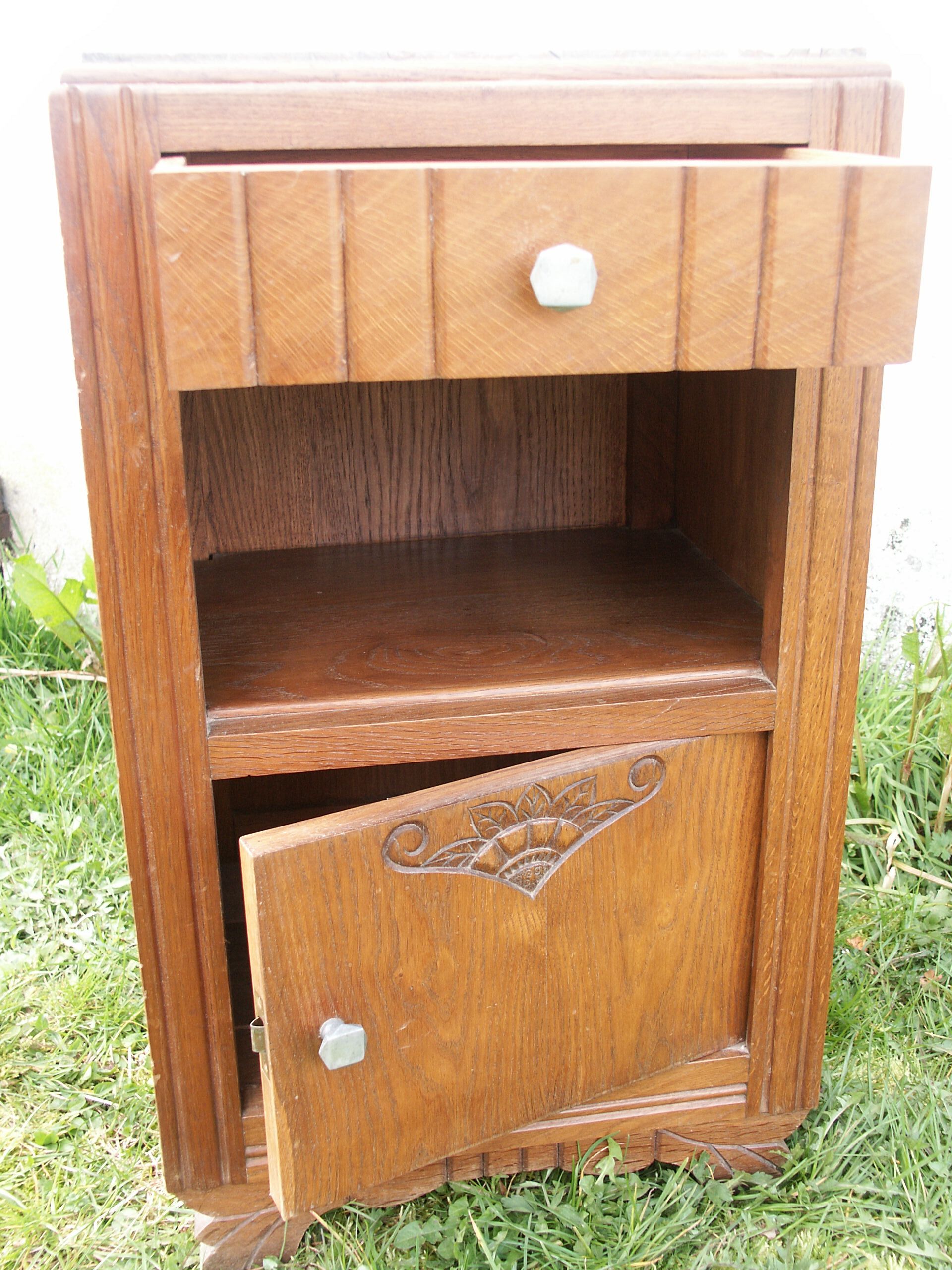 30s bedside table/ marble top
