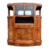 Art deco sideboard marble top, old dresser furniture