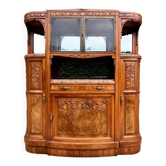 Buffet art déco plateau marbre, meuble vaisselier ancien