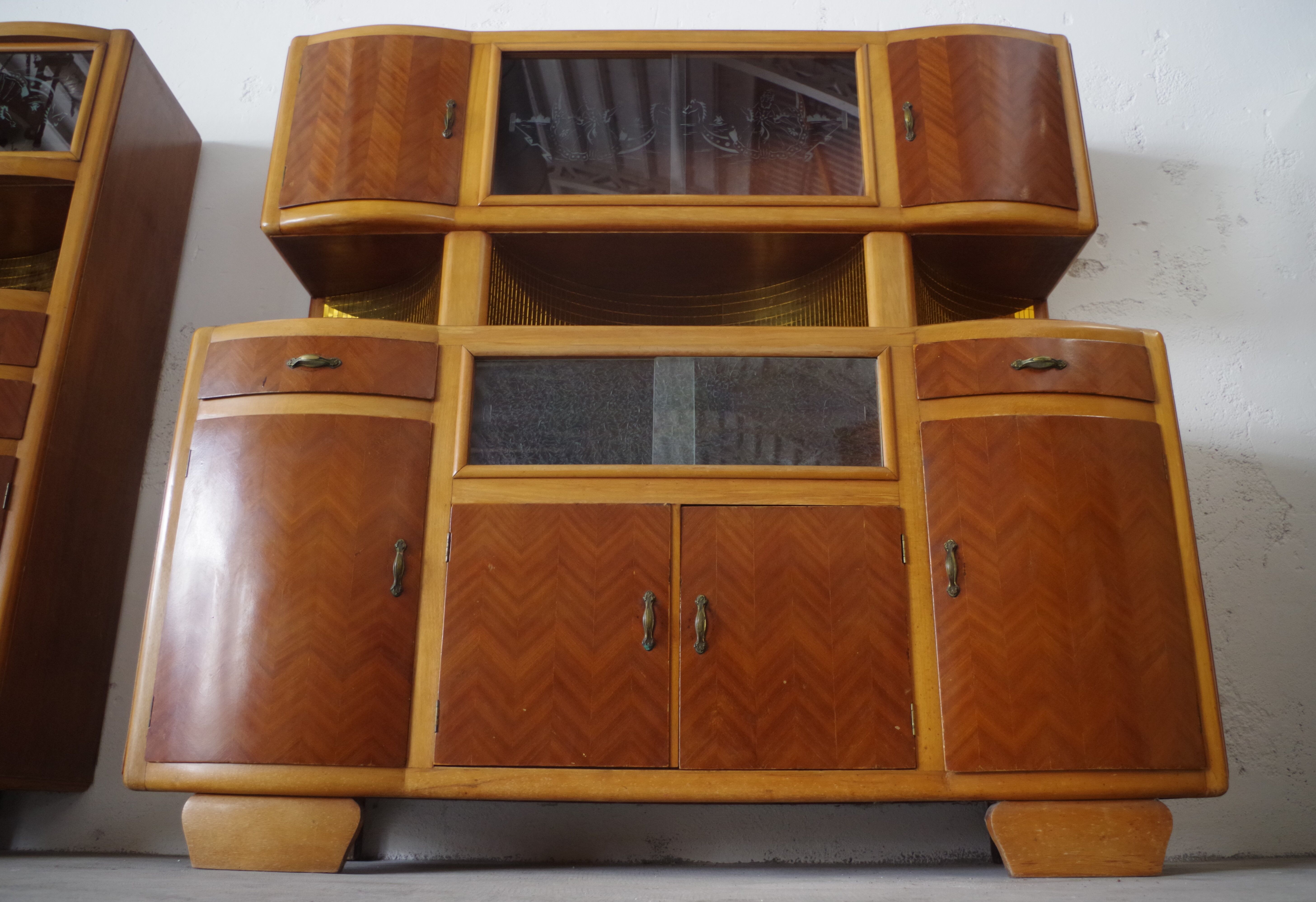 China buffets en Beech, 1950s, Set of 2