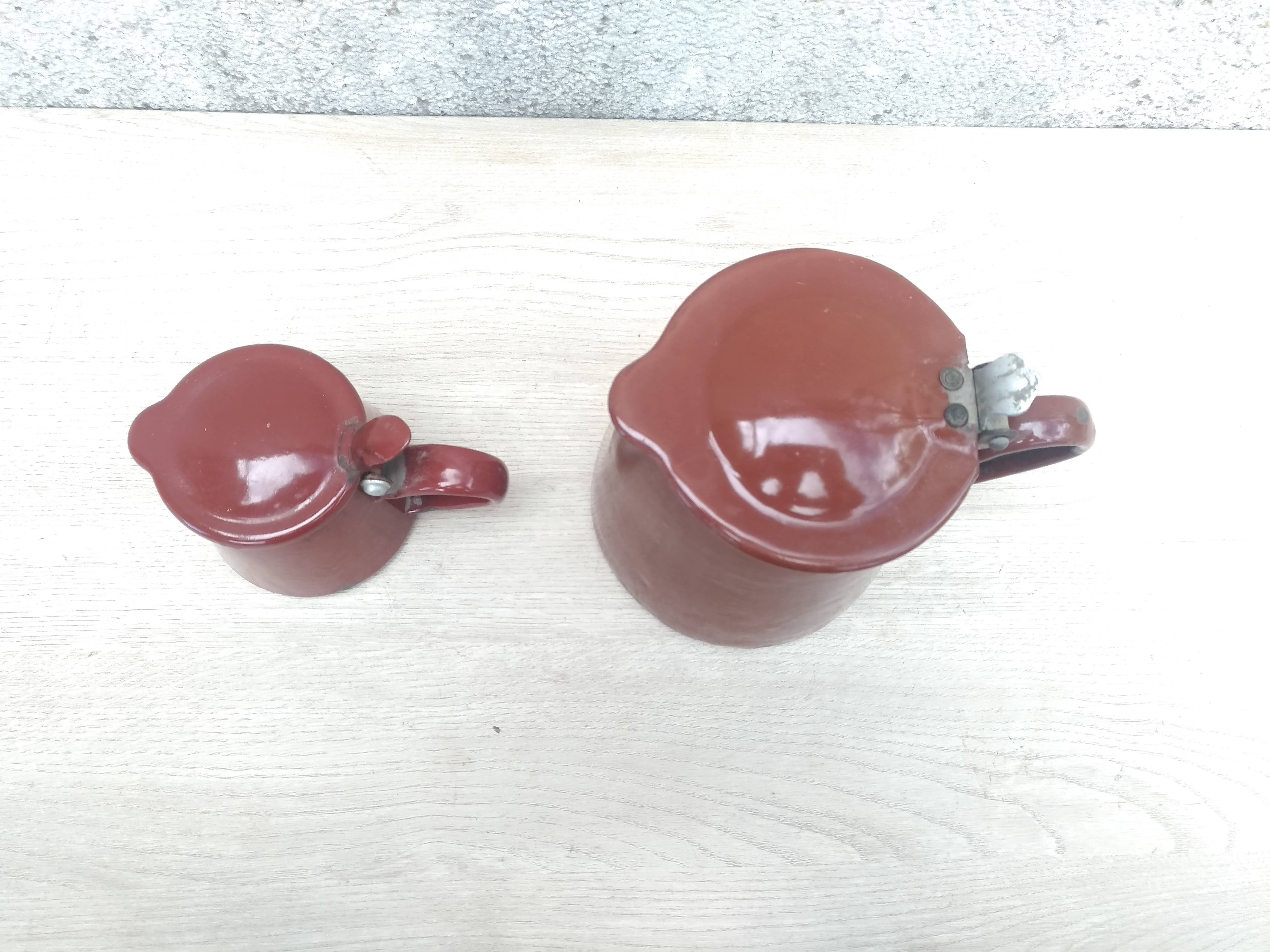 Pot à lait et pot à crème émaillés