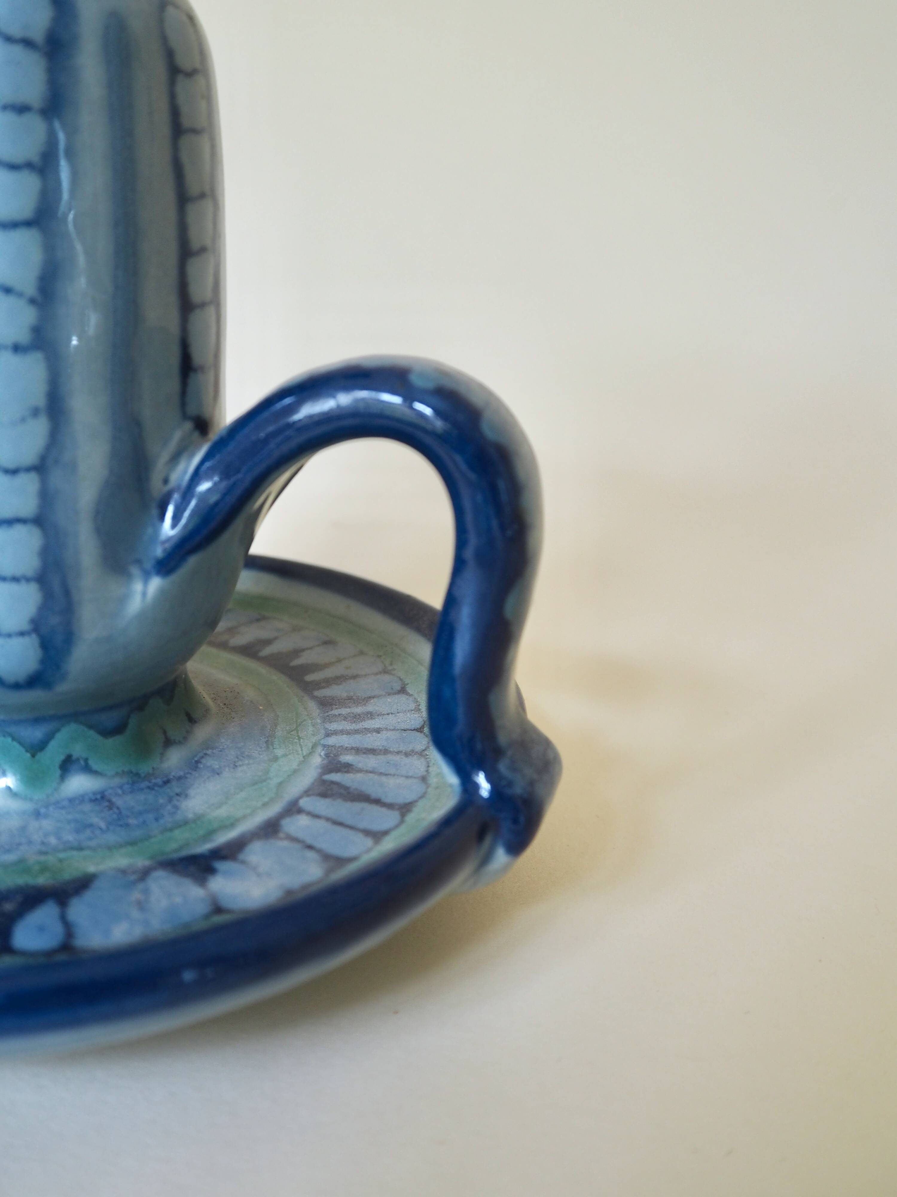 Pair of glazed ceramic candle holders Vilà Clara