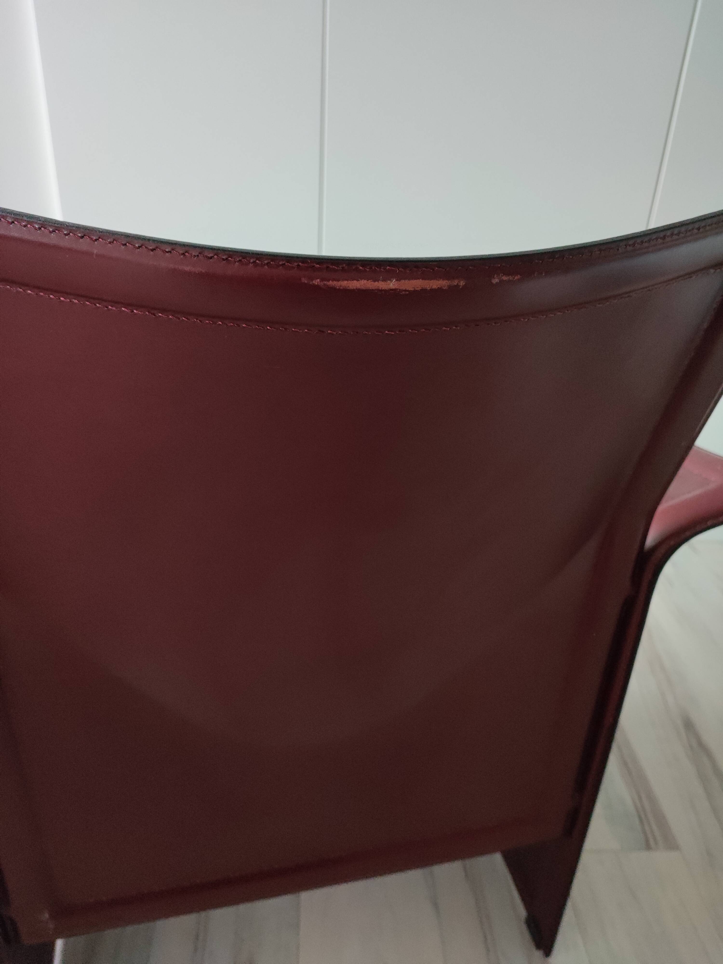 Bordeaux leather armchair by Tito Agnoli for Matteo Grassi, Italy