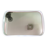 Rectangular mirror, horizontal or vertical, in white lacquered wood, 1970s.