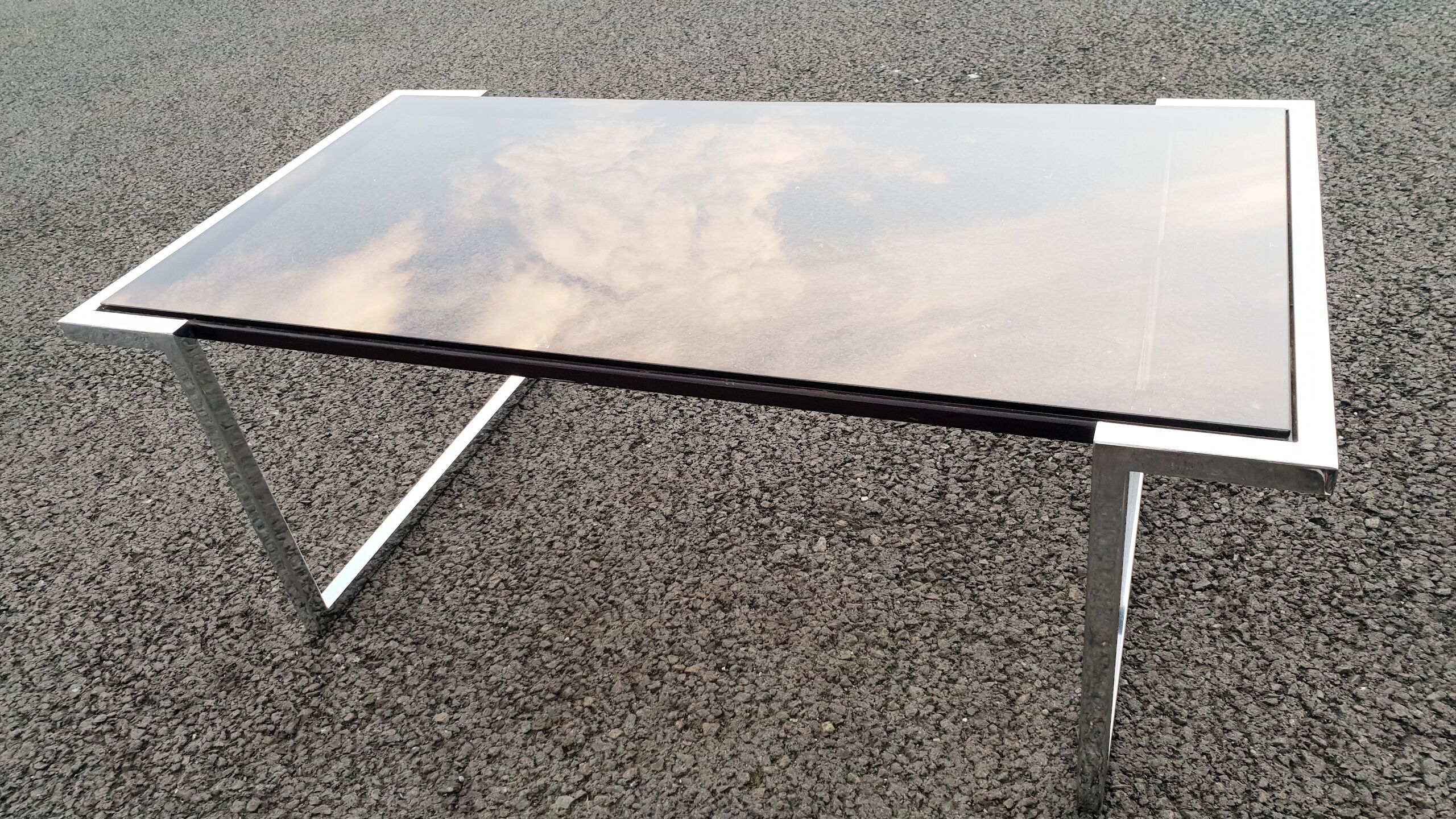 Vintage glass coffee table