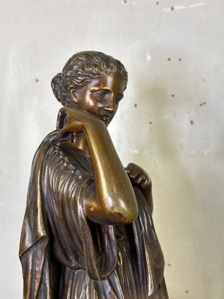 Diane de Gabies, large bronze after the antique with medal patina.