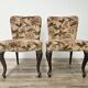 Pair of bedroom armchairs in walnut and fabric, 1960