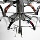 Large original 1960s large chrome metal and glass disc ceiling chandelier
