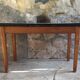 Vintage stretch table - oak footing - mint green formica tray - 1950