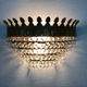 Pair of vintage wall lamps double lights with glass and brass grapevines. Year 70 80