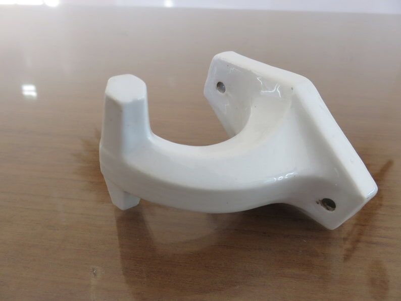 Old coat hook in white porcelain art deco years 30 40