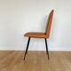 Set of 6 brown skaï chairs and black metal, 1960